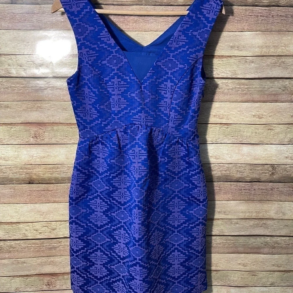 Maeve Anthropologie Averie Dress Womens  Jacquard Embroidered  Sleeveless Size 0 - Picture 3 of 10